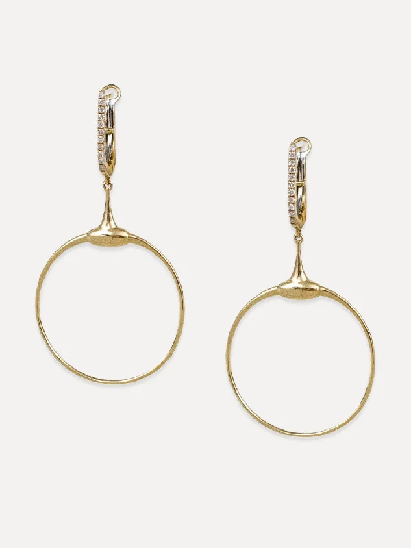 bold statement earrings for women -18K Equestrian Diamond Huggies