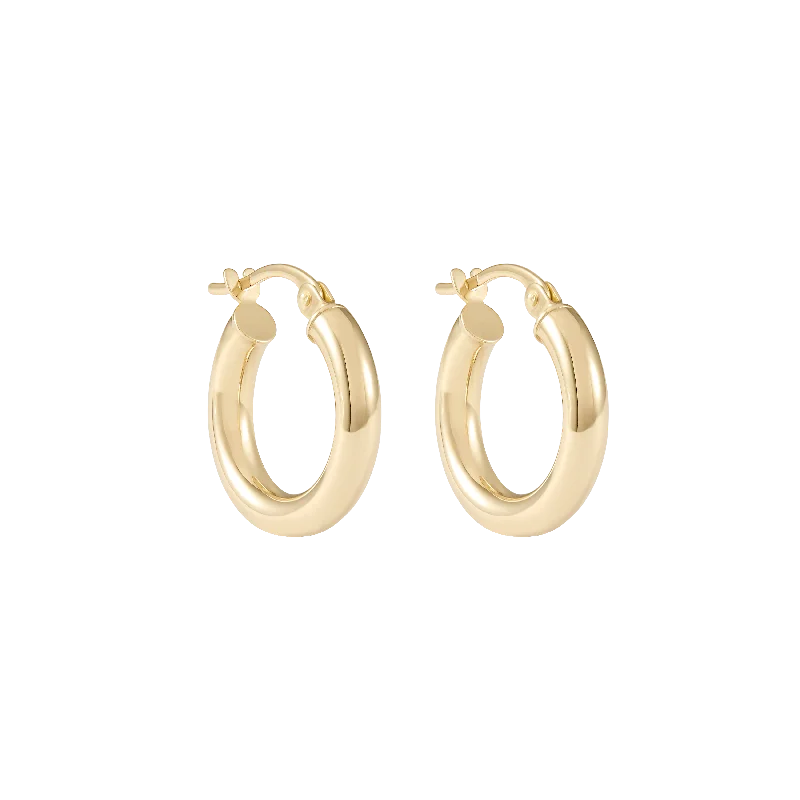 mismatched stud earrings for women -(PRE-ORDER) Ailiya Hoop Earrings 9k 13mm - Solid Gold