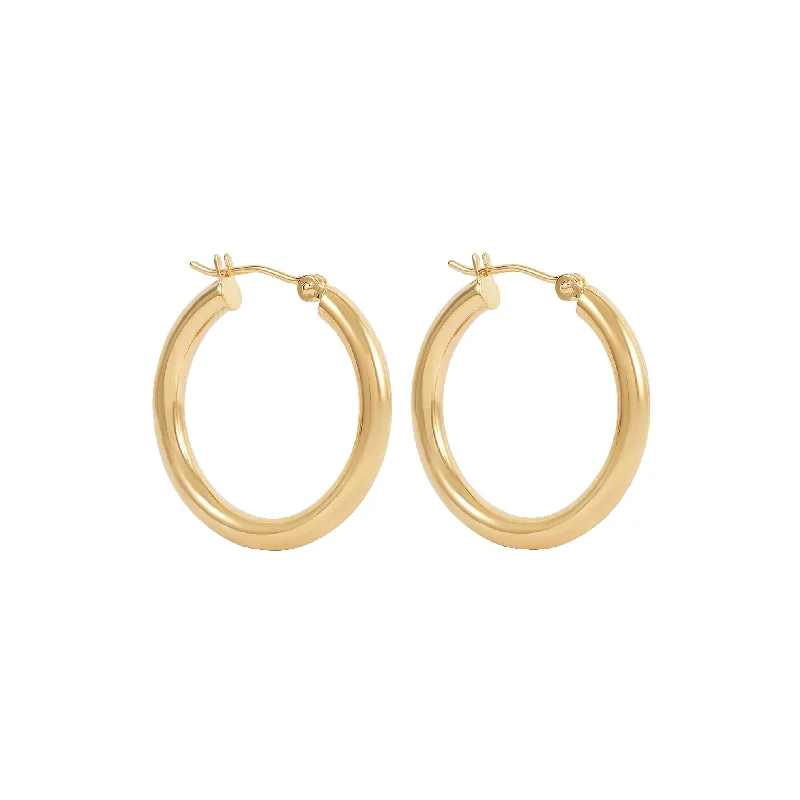 crystal hoop earrings for women -Ailiya Hoop Earrings 14k 25mm - Solid Gold