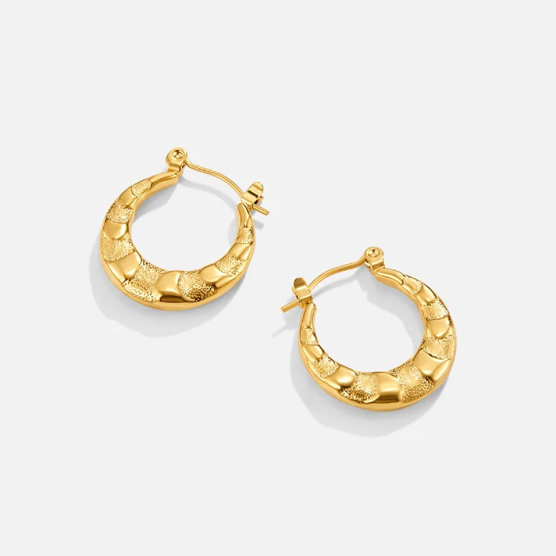 rose gold earrings for women -Anaya Geometric Gold Hoop Earrings