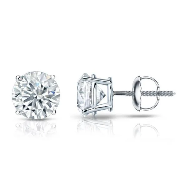 personalized letter earrings for women -Auriya Platinum GIA Certified 2.20 carat TDW Round Diamond Stud Earrings