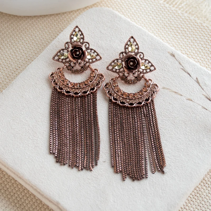 gold crawler earrings for women -Mudslide Meadows Statement Earrings