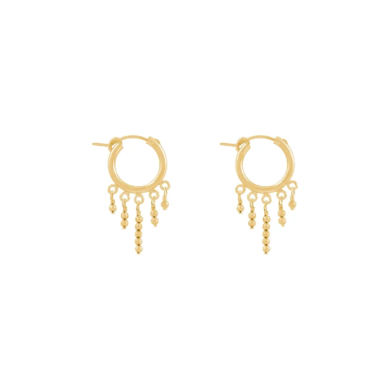 custom name hoop earrings for women -Consie Beaded Earrings - Gold