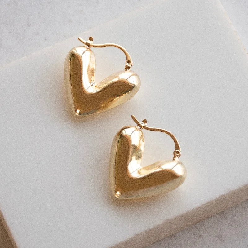 rose gold earrings for women -Heart Earrings