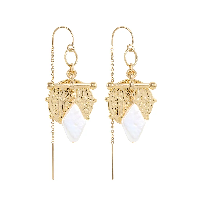 layered tassel earrings for women -Jéan Earrings - Gold