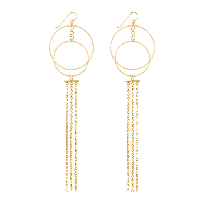 rose gold hoop earrings for women -Lakota Earrings - Gold