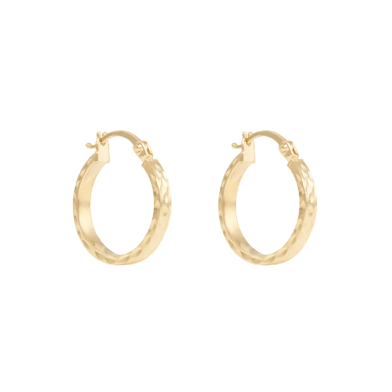 men’s stud earrings -Liora Hoop Earrings 15mm - Solid Gold