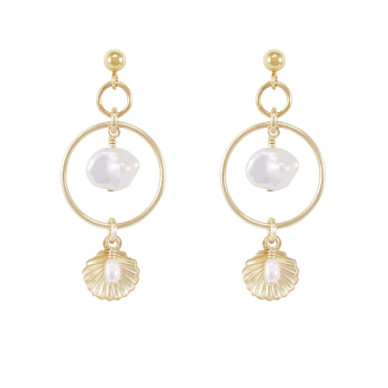 celestial drop earrings for women -Ocean Earrings - Gold