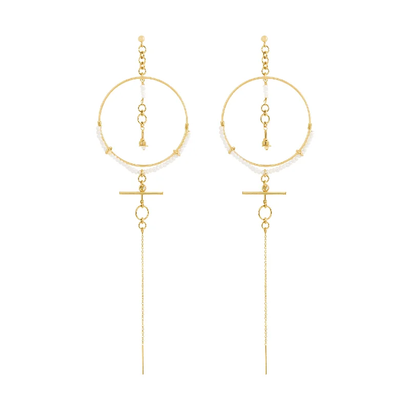 luxury gemstone earrings for women -Raeya Earrings - Gold