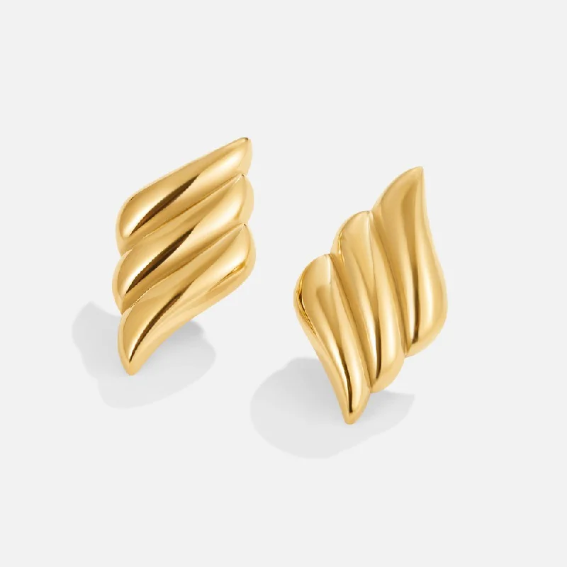 gold hoop earrings for women -Rene Chunky Gold Earrings