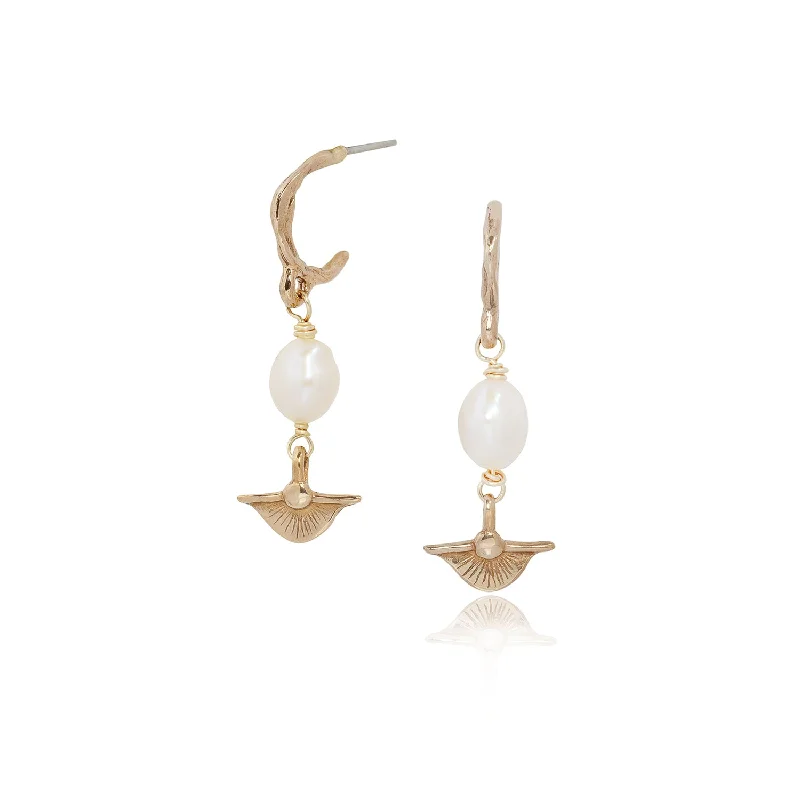 bold chandelier earrings for women -Magdalena Pearl Hoops