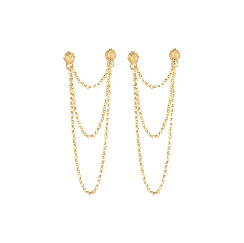 initial earrings for women -Sinzie Earrings - Gold