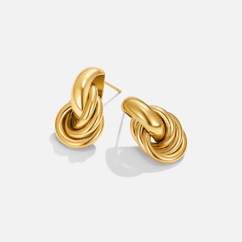 heart dangle earrings for women -Sofia Twisted Gold Hoop Earrings