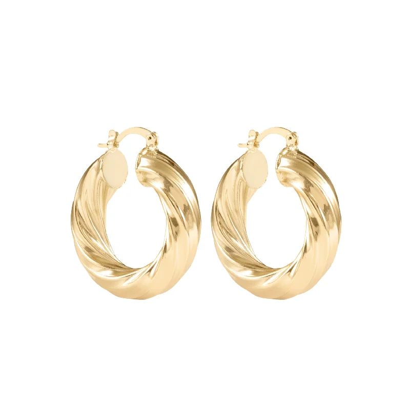 braided hoop earrings for women -Tamara Hoop Earrings - Gold