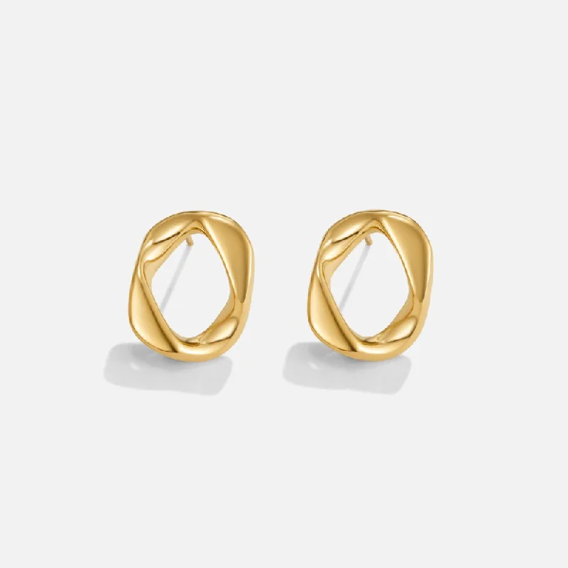 hoop earrings for sensitive ears -Zola Geometric Gold Earrings