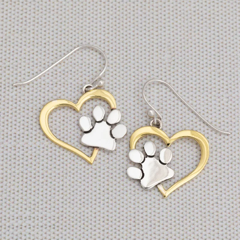 infinity symbol earrings for couples -Close to My Heart Sterling Paw Earrings