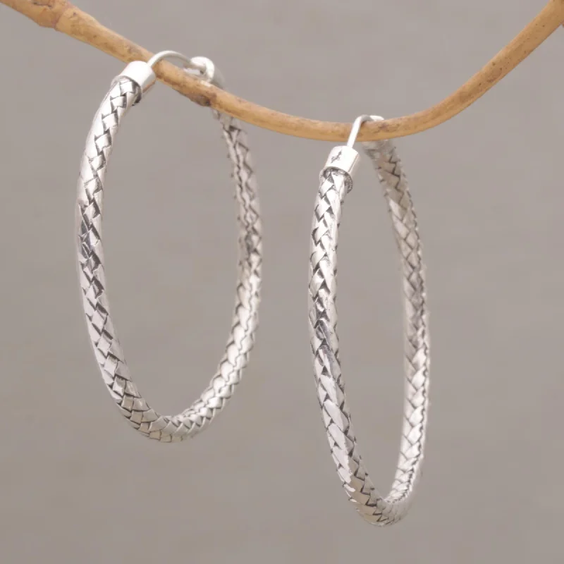 eco-friendly earrings for women -Celuk Circles Silver Hoop Earrings