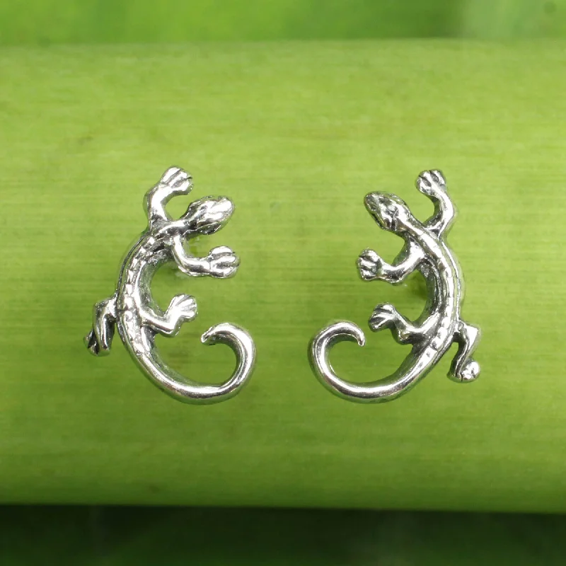 angel halo earrings for women -Chameleon Sterling Silver Button Earrings