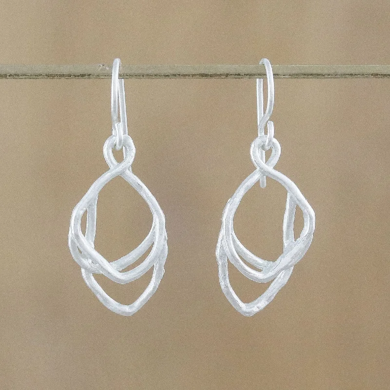 statement earrings for special occasions -Charming Drop Sterling Silver Dangle Earrings from Thailand