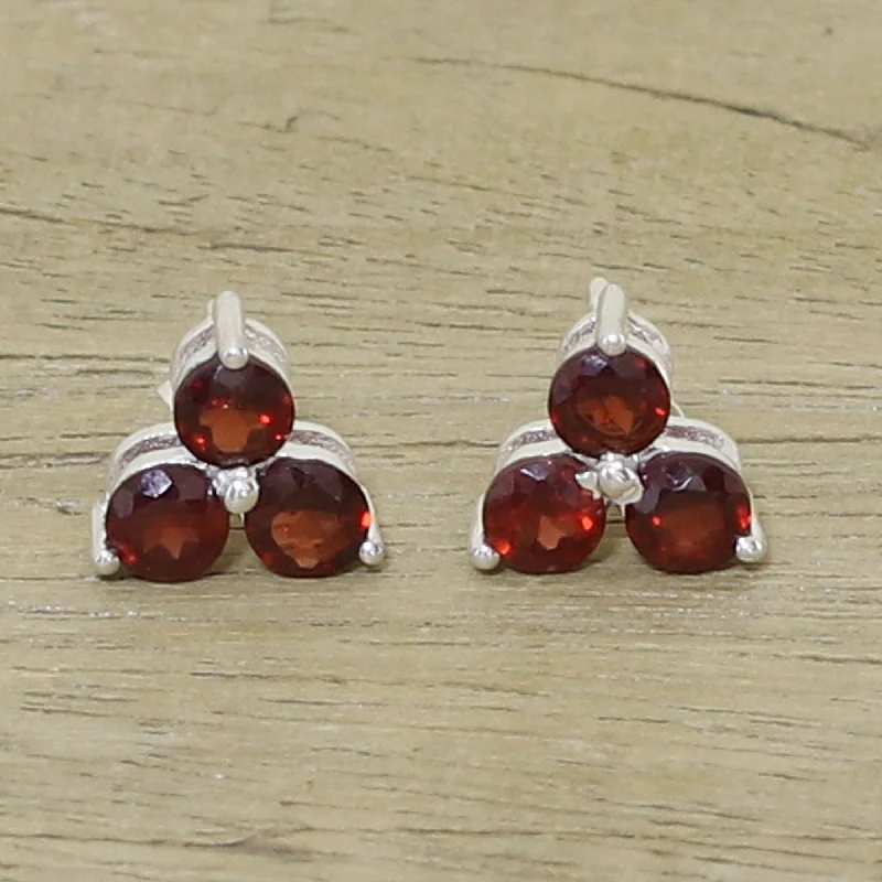 mismatched earrings for women -Chennai Stars Garnet Earrings