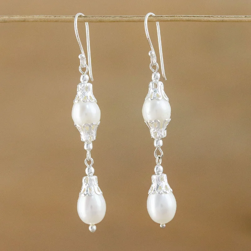 personalized name earrings for gifts -Clouds Freshwater Pearl Earrings