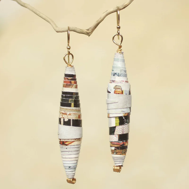 men’s stud earrings -Colored Pencil Handmade Eco-Earrings