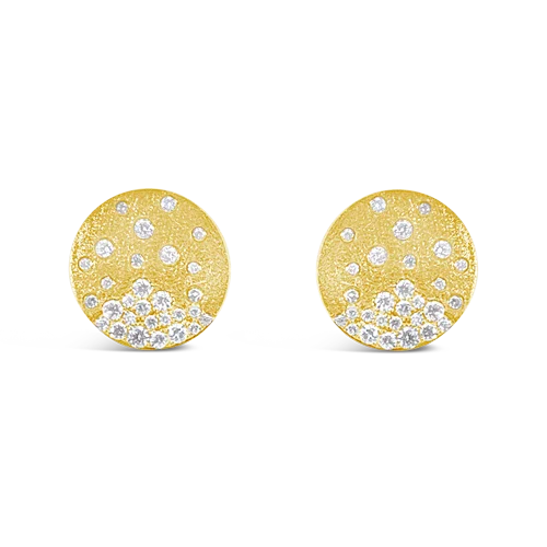 animal-shaped earrings for kids -Diamond Confetti Disc Earrings