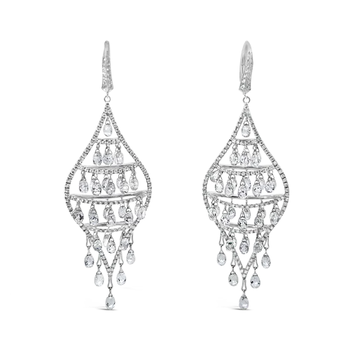 gold tassel earrings for women -Diamond Dangle Earrings