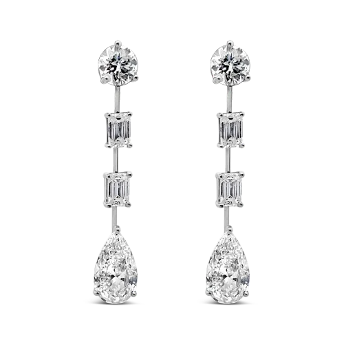 teardrop earrings for women -Diamond Dangle Earrings