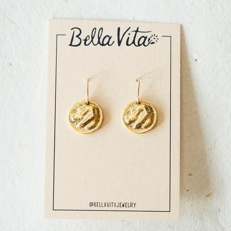 boho style earrings for women -Bitty Buttons Dog Earring